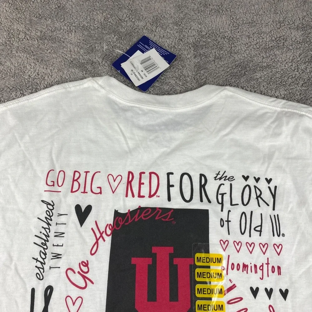 Champion Indiana University T-shirt Mens‎ Medium White Back Graphic - Picture 15 of 16